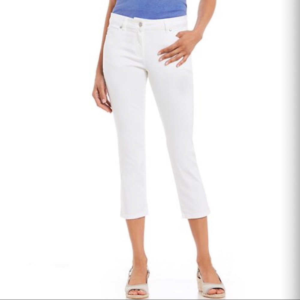 Boden White Denim Crop Capris Plus Size 14R